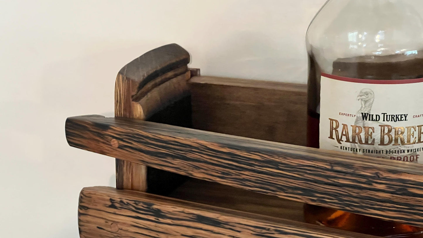 Bourbon Barrel Stave Liquor Bottle Shelf
