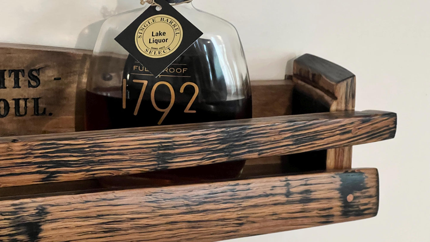 Bourbon Barrel Stave Liquor Bottle Shelf