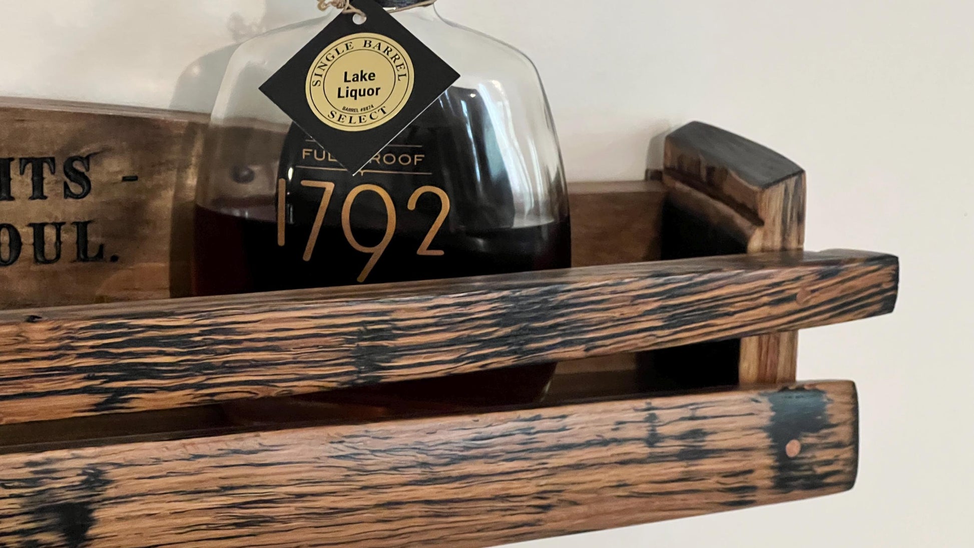 Bourbon Barrel Stave Liquor Bottle Shelf