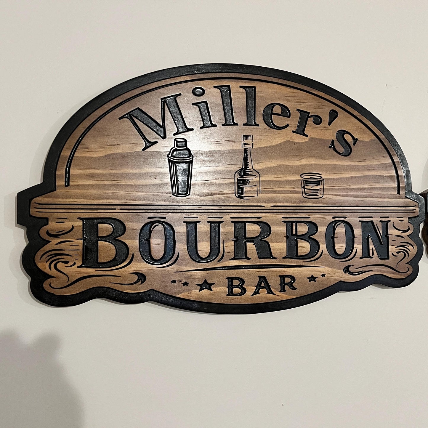 Personalized Wooden Bourbon Bar sign