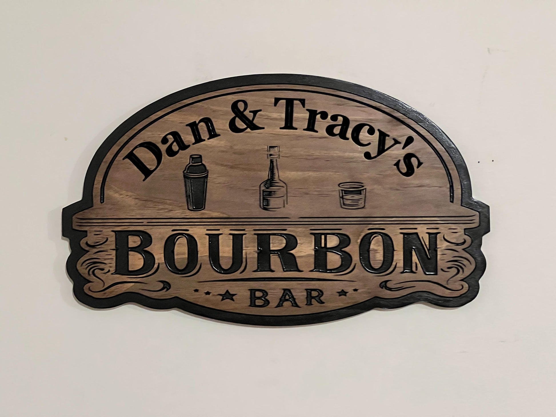 Personalized Wooden Bourbon Bar sign