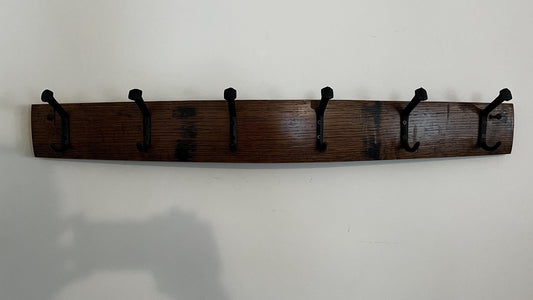 Bourbon Barrel Stave Coat Rack, 35in