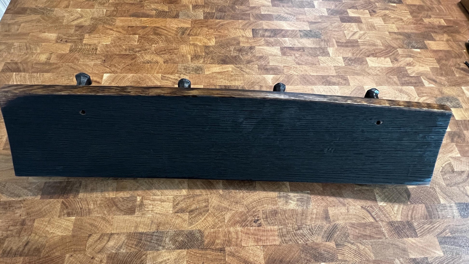 Bourbon Barrel Stave Coat Rack, Stained, 24in