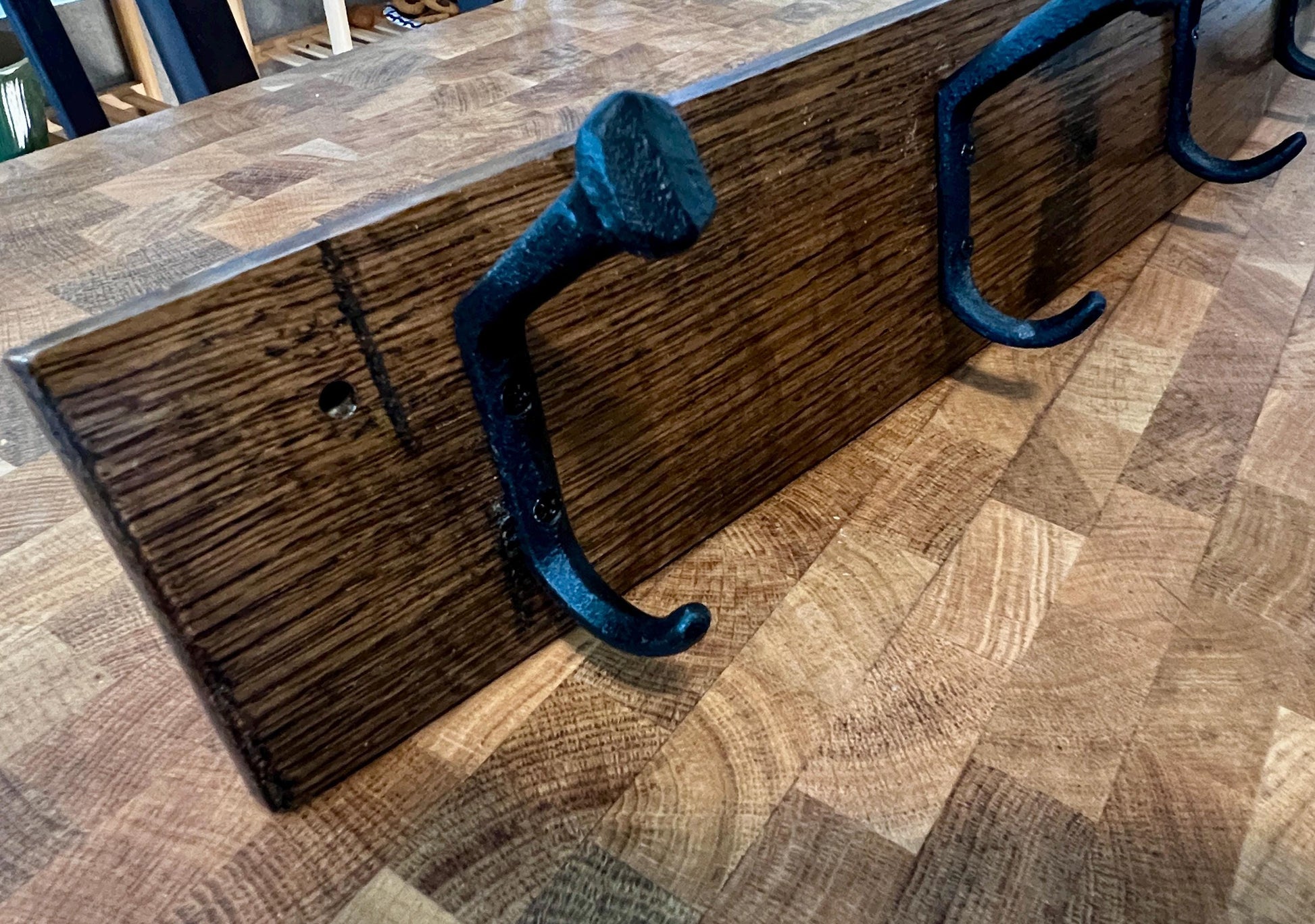 Bourbon Barrel Stave Coat Rack, 35in