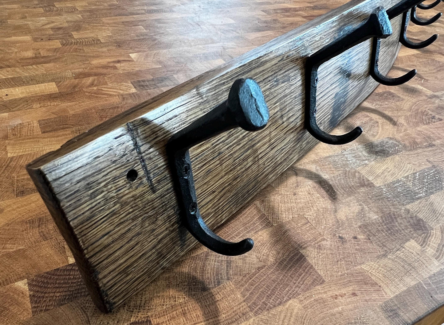 Bourbon Barrel Stave Coat Rack, 35in