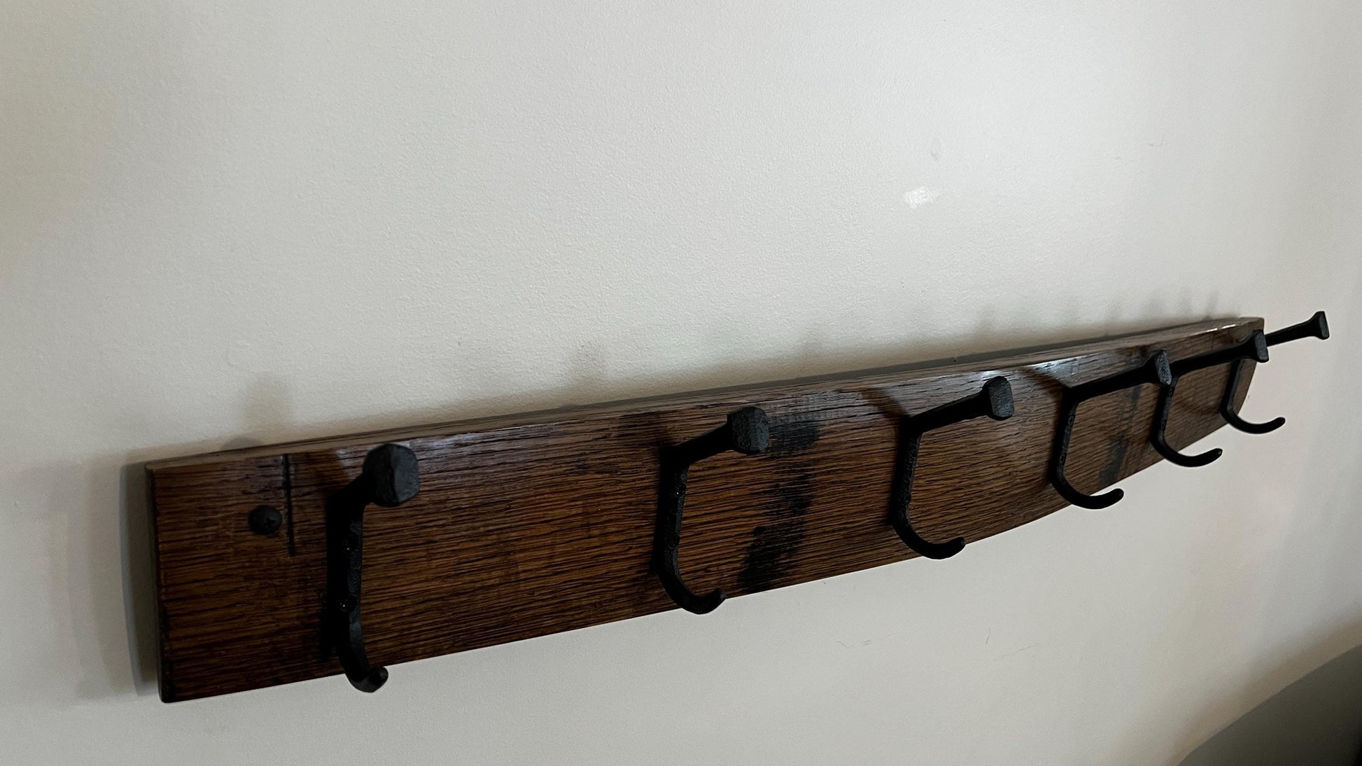 Bourbon Barrel Stave Coat Rack, 35in