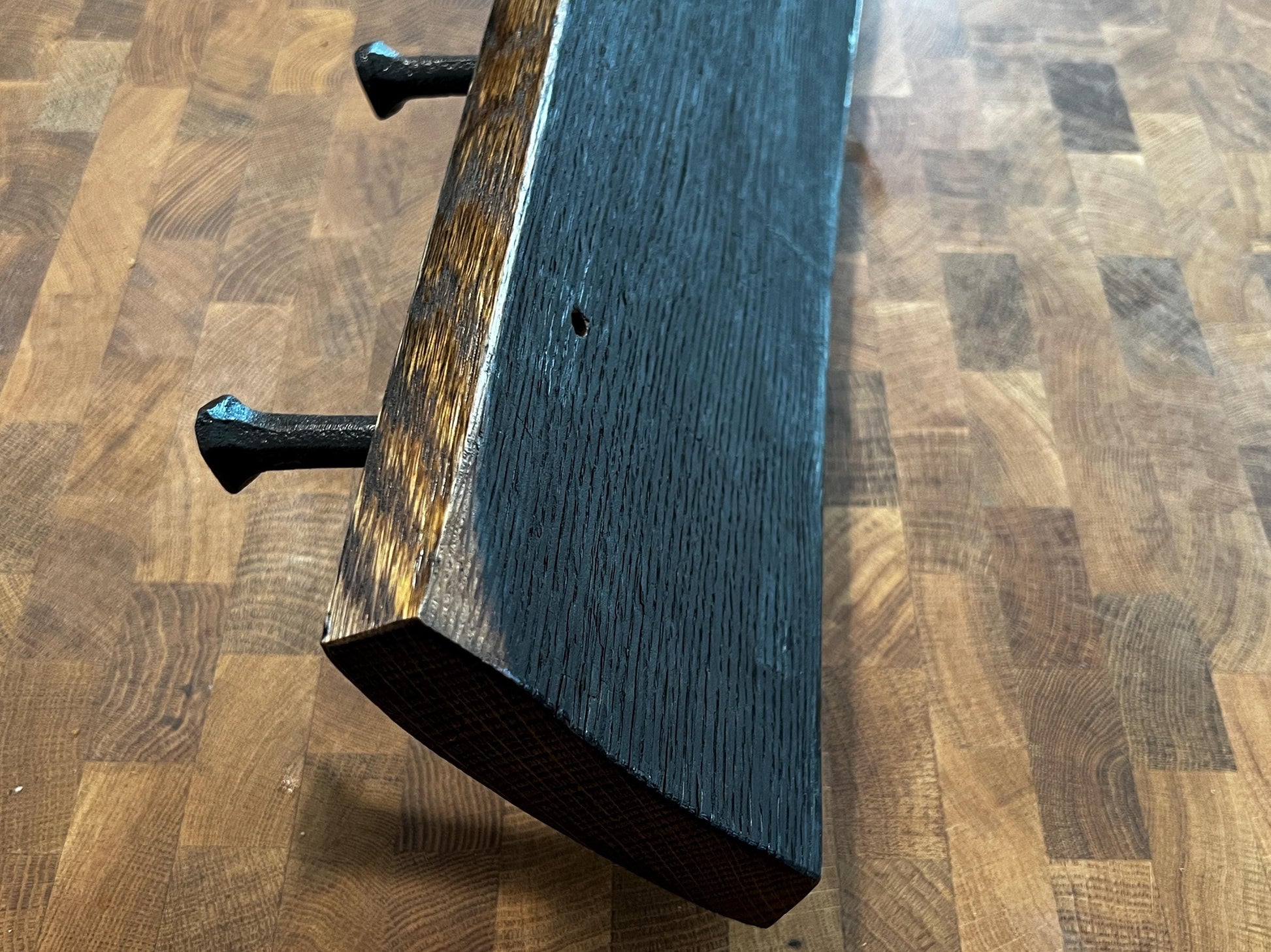 Bourbon Barrel Stave Coat Rack, Stained, 24in