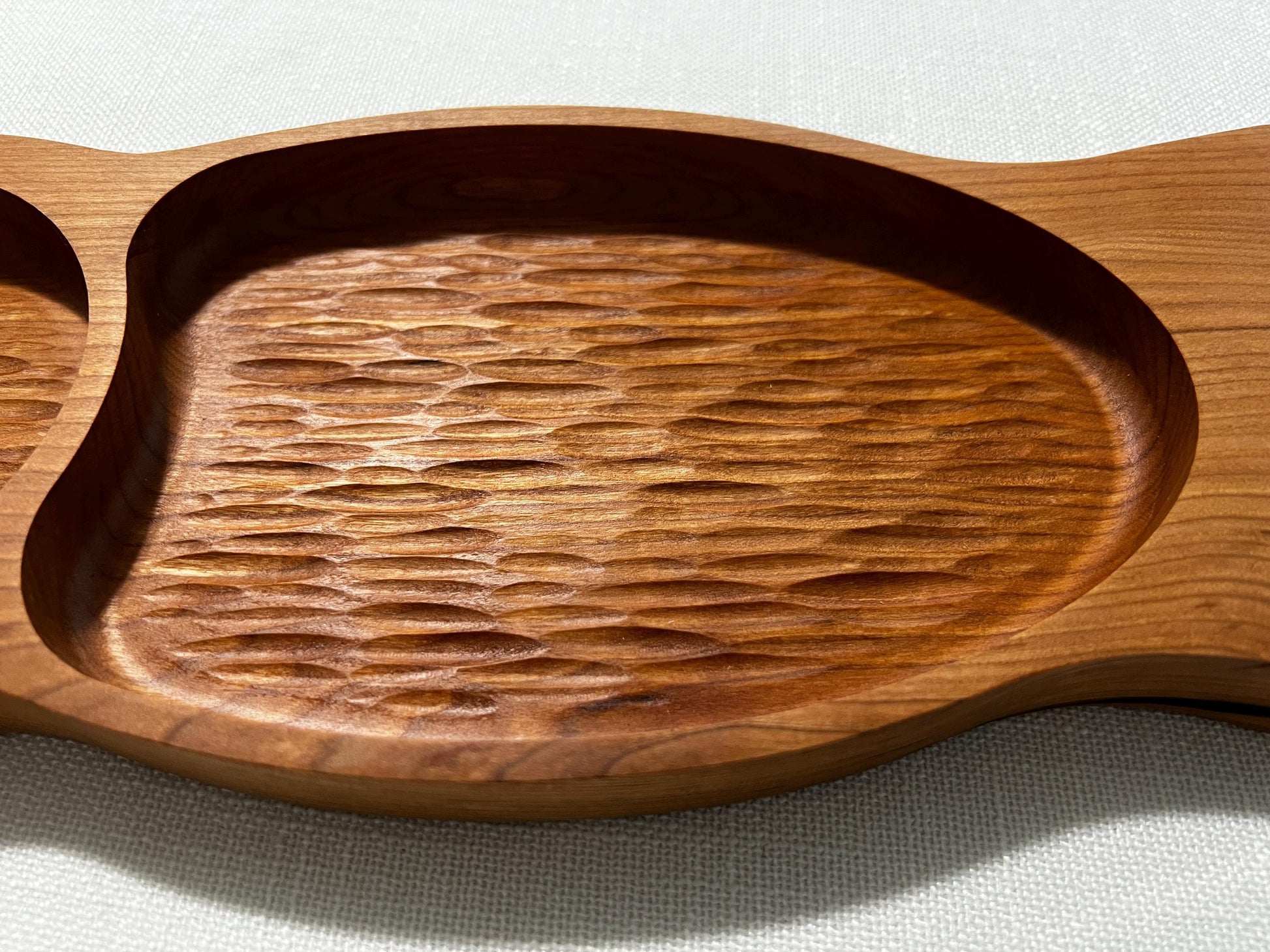 Handcrafted Cherry Wood Cheese & Pepperoni Tray • Charcuterie Board with Compartments • Hardwood Snack Platter • Handmade Serving Tray
